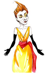 إيفيت جيلبرت ، ممثلة فرنسية ومغنية كباريه ، (1867 - 1944) كاريكاتير بواسطة نيل أوزبورن